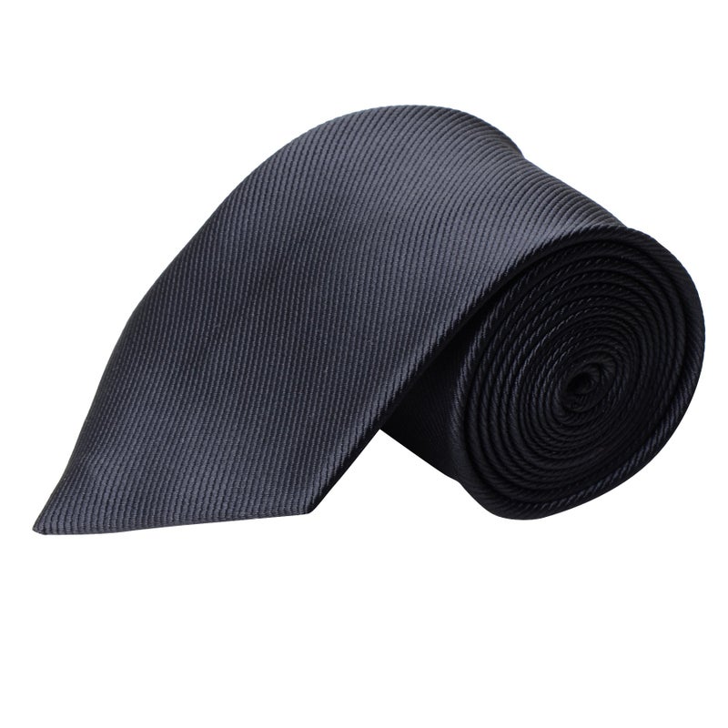 QBSM Mens Black Solid Color Neckties Formal Dress Suit Neck Tie Gifts for Men Valentine's Day Gifts - Image 2